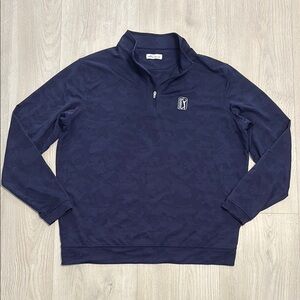 Peter Millar Navy Quarter-Zip Sweatshirt